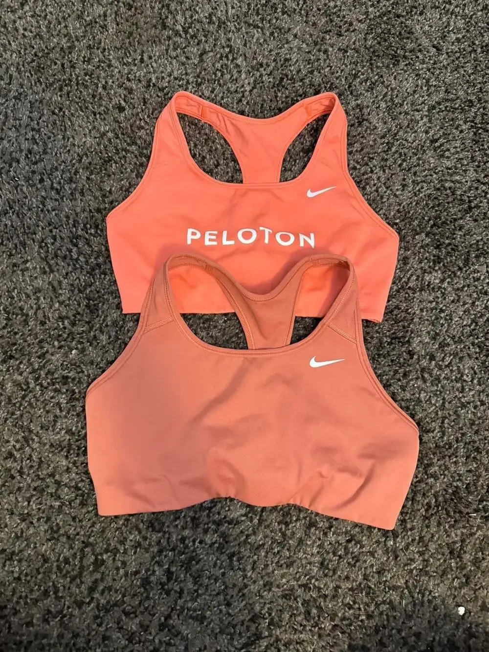 2 Nike Sports Bras Size M Peach Racerback
